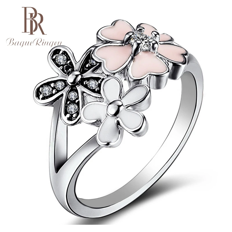 Кольцо Bague Ringen новый дизайн вишневый цветок форма серебро 925 пробы ювелирные изделия кольца для женщин