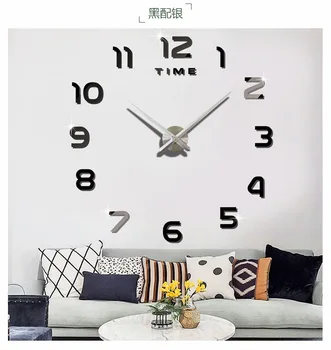

Modern Design Mini DIY Large Wall-Clock Sticker Mute Digital 3D Wall Big Clock Living Room Home Office Decor Christmas Gift