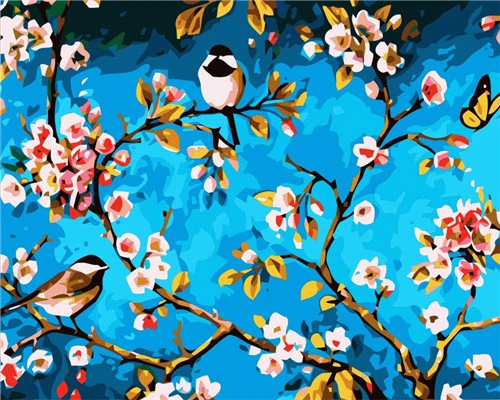 AZQSD краски по номерам для взрослых дерево украшение дома Раскраска по номерам пейзаж на холсте DIY Ручная Краска ed подарок - Color: SZGD2983
