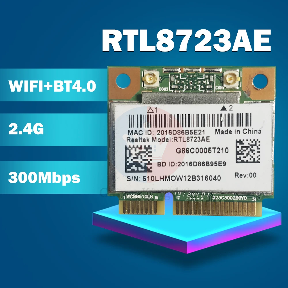 Wi-Fi-карта RealTek RTL8723AE 300M + Bluetooth 4 0 Half Mini PCI-Express Wlan | Компьютеры и офис
