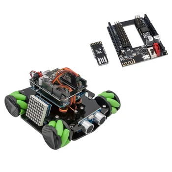 

DIY Obstacle Avoidance Smart Programmable Robot Car Educational Learning Kit with Mecanum Wheels for Arduino UNO - Set C