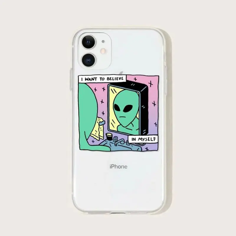 Милый чехол для iphone 13 11 12 Pro Max 6s 7 8 Plus Xs Xr SE2020 мягкий прозрачный из ТПУ | Мобильные