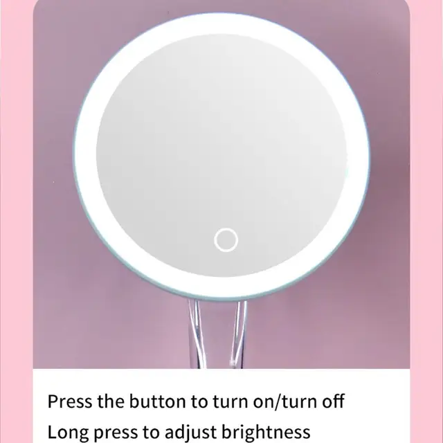 3 In 1 Desktop Vanity Makeup Mirror With Light Ladies Large Capacity Storage Box