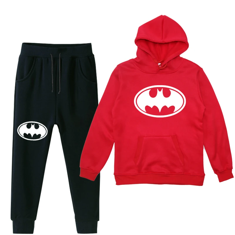 Детский комплект одежды для маленьких мальчиков; коллекция года; весенние толстовки с капюшоном с Бэтменом; Толстовка и штаны; Спортивный костюм; спортивный костюм; одежда для маленьких девочек - Цвет: 13