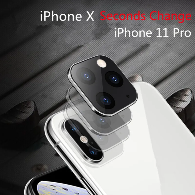 

Metal Alumium Camera Lens Sticker Seconds Change For iPhone 11 Protector Ring Cover For iPhone X XS MAX Camera Protective Cover
