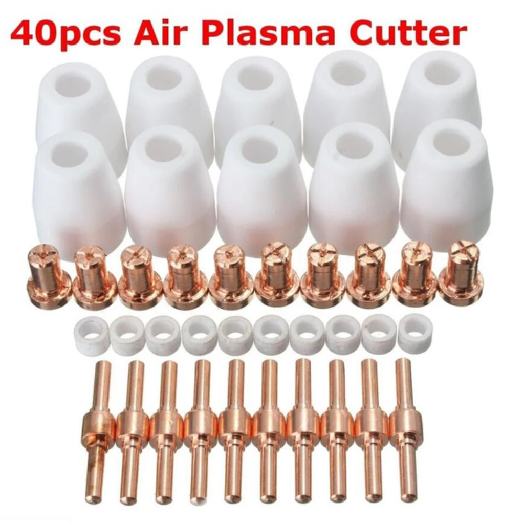 100Pcs/Lot PT-31 LG-40 Air Plasma Cutter Extend Consumables Fit Cut-40 40D 50 50D Tool Kit Air Plasma Cutting Machine Nozzle