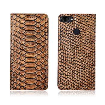 

Python pattern natural genuine leather flip cover card slot holder for Asus ZenFone Max Plus M1 ZB570TL phone case funda capa