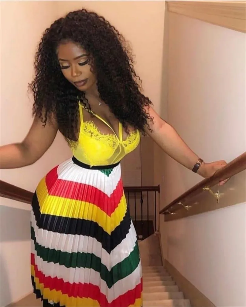 Новинка, женская летняя и осенняя длинная Плиссированная юбка в полоску с рисунком Галактики, модная одежда для активного отдыха, повседневная юбка с высокой талией