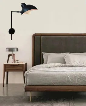 

Popular Black Iron Paint LED Industrial Hotel Bedside Wall Light Bedroom Living Room Aisle Decor Wall Lamp Sconce Wall Lights