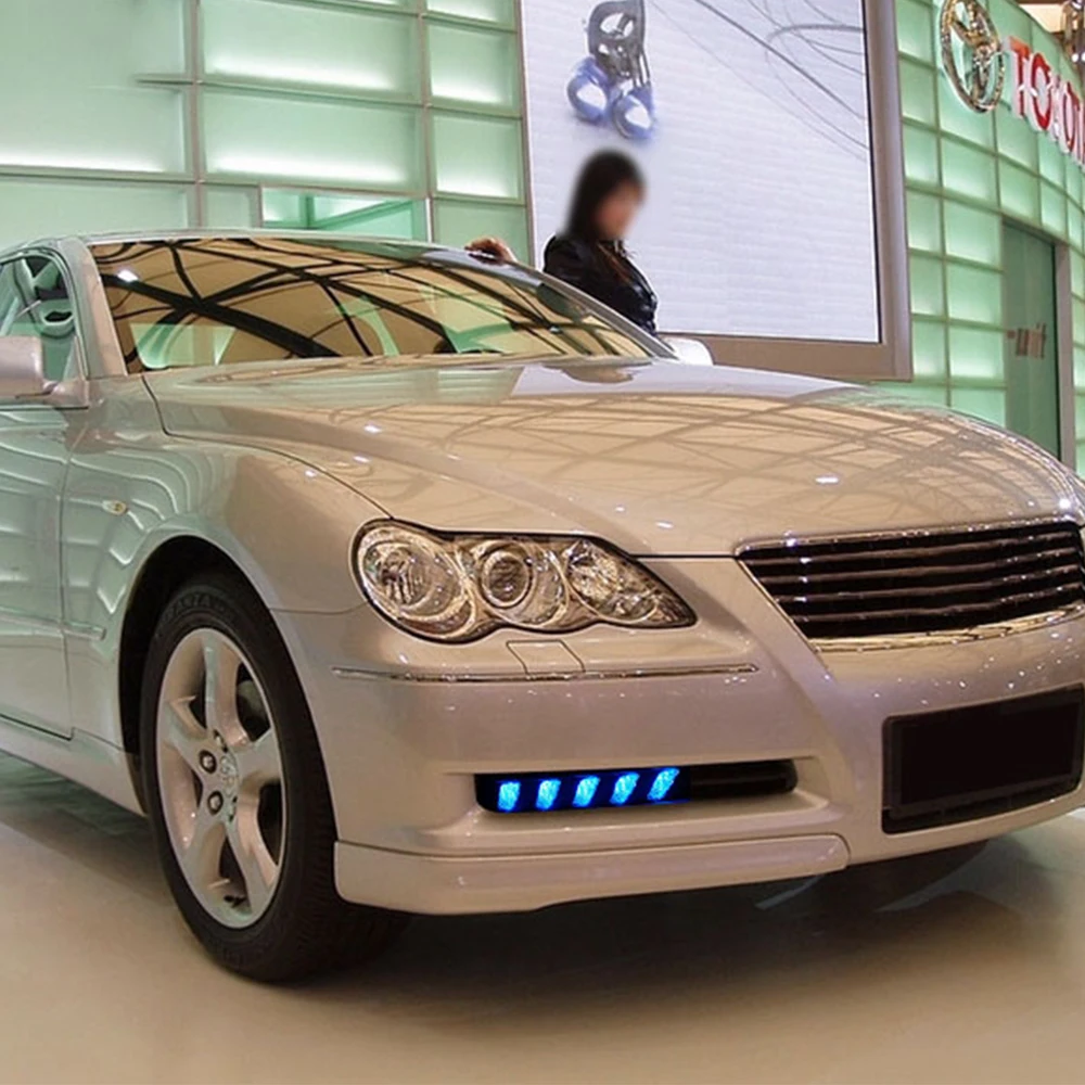 Автомобильный мигающий 2 шт. DRL Дневной ходовой светильник для Toyota MARK X REIZ 2004 2005 2006 2007 2008 2009 светодиодный противотуманный фонарь