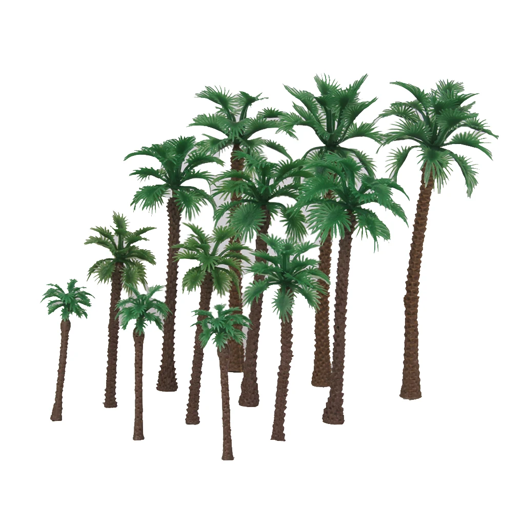 12Pcs Palm HO N Z Artificial Rainforest Diorama for Projects Model Train Railways Architecture Landscape