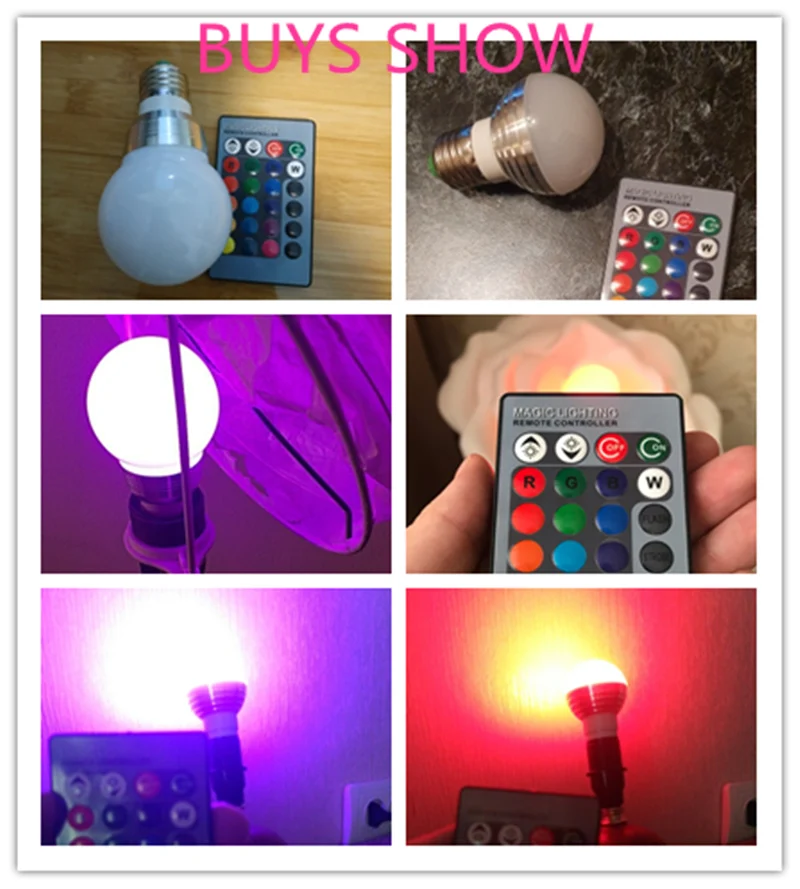 E27 E14 светодиодный LED 16 изменение цвета RGB Волшебная осветительная лампа 85 265 в 110 120