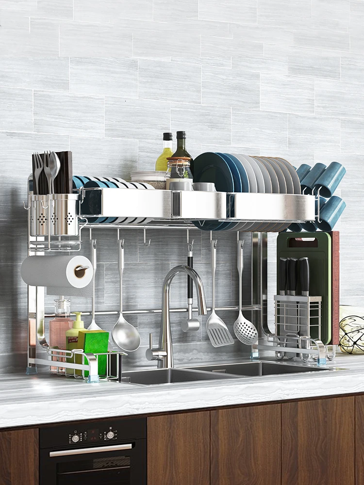 

304 stainless steel sink leaching rack kitchen rack household fruit and vegetable storage rack