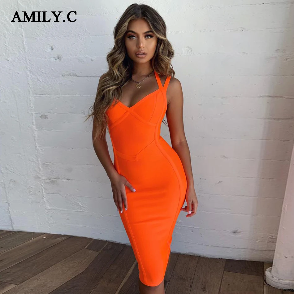 sexy orange dresses