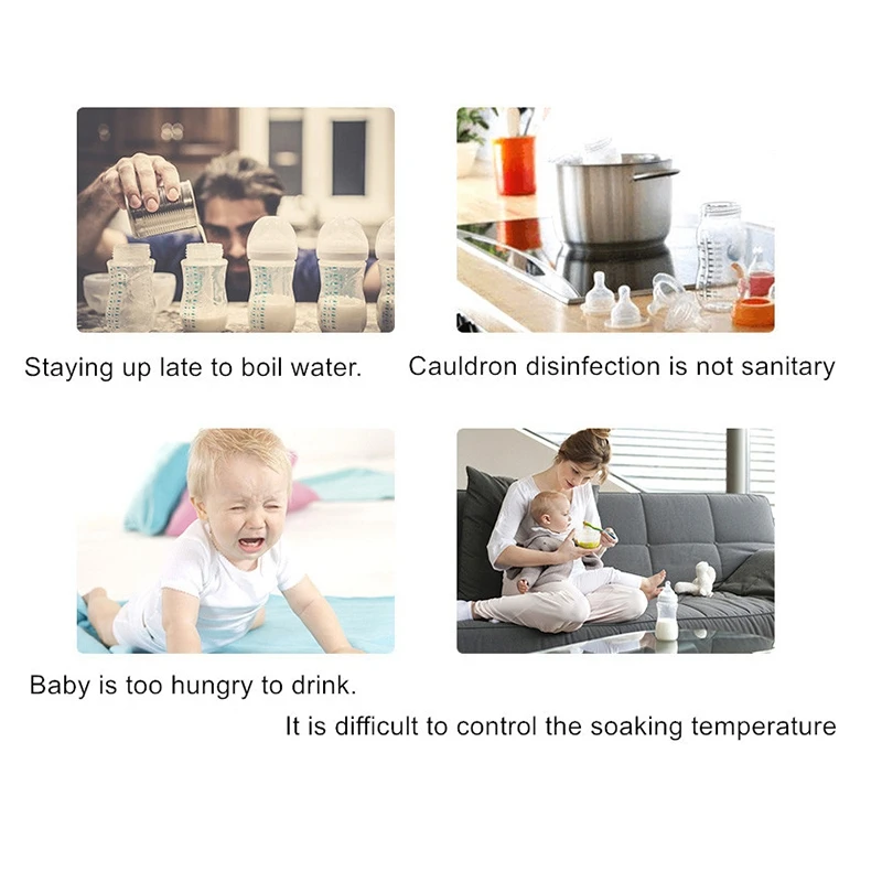 Подогреватель для детских бутылочек, бутылочка, создает паровой стерилизатор 4-в-1 умный двойника термостата для малышей с принтом в виде бутылки Еда в солнечном нагревателе для грудного молока или молочной смеси, LE