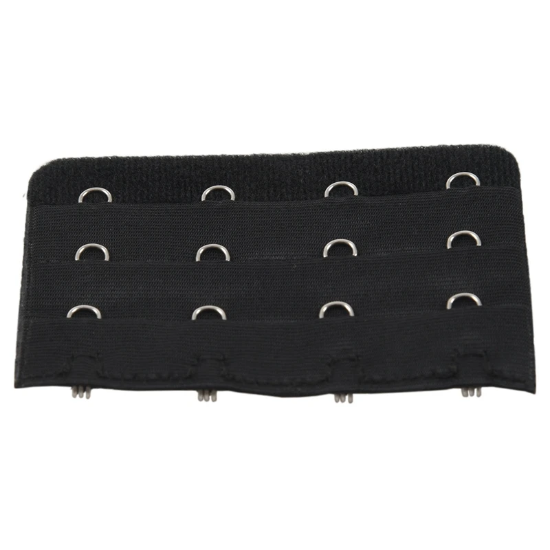 5 Pcs Black 4 Rows Hook and Eye Tape Bra Strap Extender