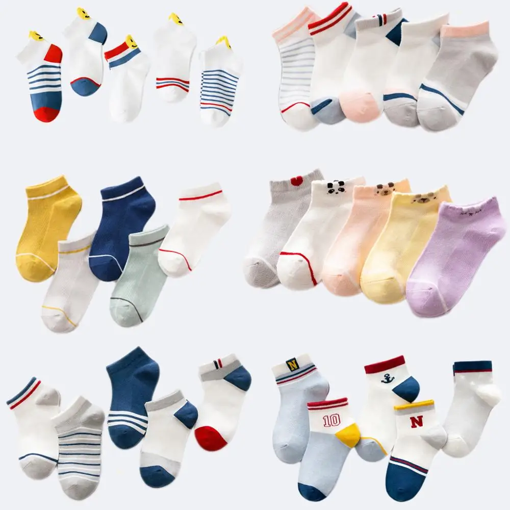 5 пар/лот, носки для маленьких мальчиков и девочек весенне-летние хлопковые детские носки модные тонкие сетчатые детские носки удобные для От 1 до 10 лет
