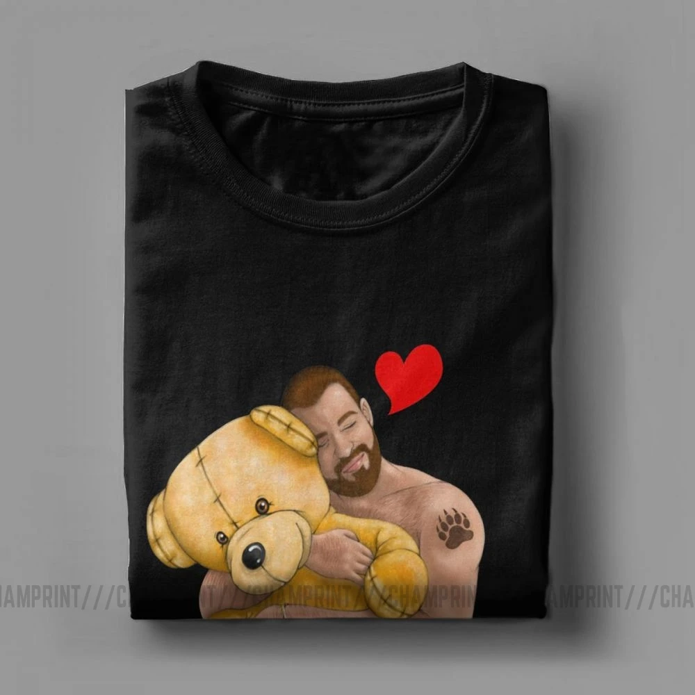 Bear Hug, повседневные мужские футболки, одежда для геев, Bear Art Pride Grrr LGBT, одежда с коротким рукавом, графическая футболка, хлопковая Футболка с круглым вырезом