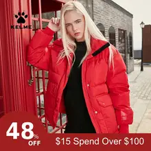 KELME женский пуховик для занятий спортом на открытом воздухе, зимняя теплая водонепроницаемая ветрозащитная куртка 36842003