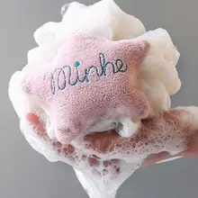 Мультфильм Плюшевый Звездный шар для ванны люфа Губка Душ сетка пуф тело скруббер слойка