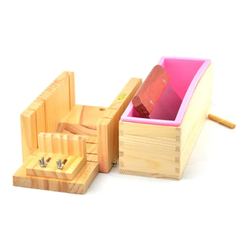 

Supplies Wooden Soap Loaf Cutter Mold and Soap Cutter Set + 1 pc Rectangle Silic