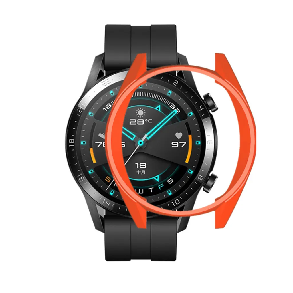 ТПУ чехол для huawei Watch GT2 46 мм протектор для часов чехол Замена Защитный чехол оболочка Спорт Смарт Wacth Мягкий Бампер 19Nov - Цвет: Orange