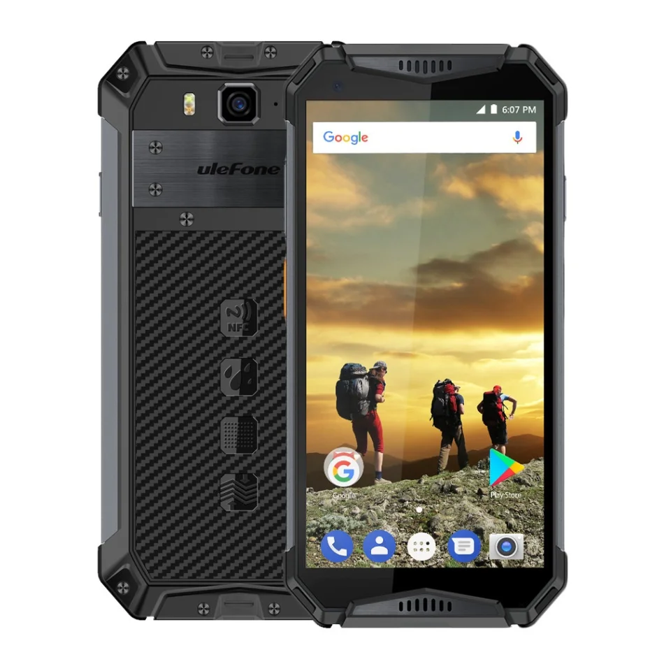 Глобальная версия Ulefone Armor 3 IP68 Водонепроницаемый Android 8,1 5," FHD+ Восьмиядерный 4 Гб+ 64 Гб NFC 21 МП 10300 мАч смартфон - Цвет: Черный