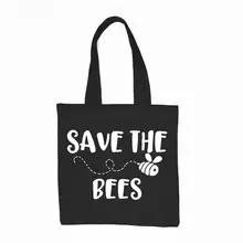 Спасите пчелы сумка для покупок растения больше деревьев очистить морей многоразовая сумка для покупок с короткими ручками сумка с молнией Прямая