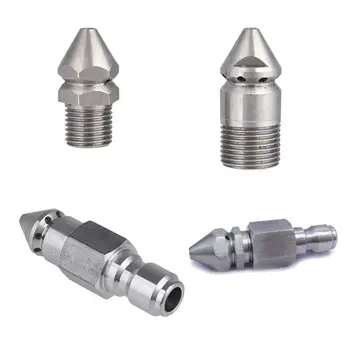 

High-pressure Washer Drain / Sewer Cleaning Jetter Stainless Steel Nozzle Rotary Cleaning Nozzle