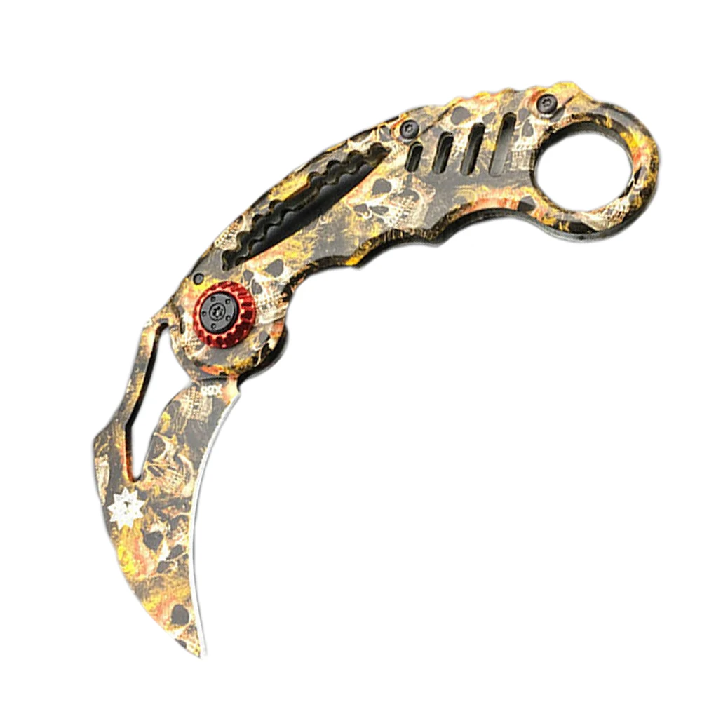 

Promithi Portable Color Pattern Full Steel Multifuction Camo Camping Pocket Knife Karambit Outdoor Tactical Folding knife