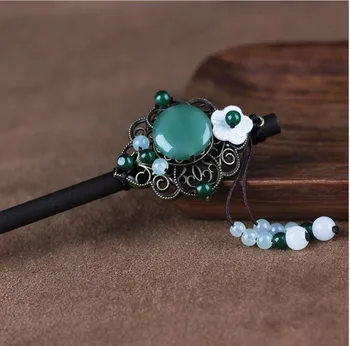 

National Wind Hair Accessories Classical Hairpin Flower Hair Clip Stone Wholesale