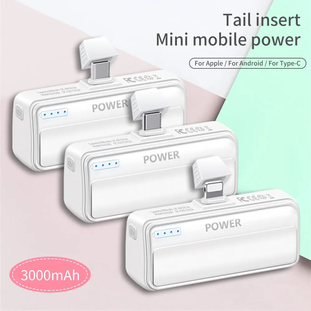 FLOVEME mi ni power Bank для телефона mi cro usb type C 3000mAh PoverBank портативное зарядное устройство для iPhone, iPad, Xiaomi mi, huawei