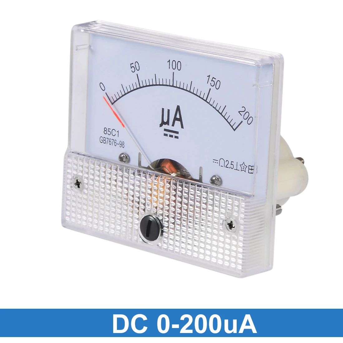 Uxcell Uxcell 1 шт. 85C1 аналоговый ток Панель метр DC 50/100/200/300/500uA Амперметр для тестирования цепи Амперметр тестер