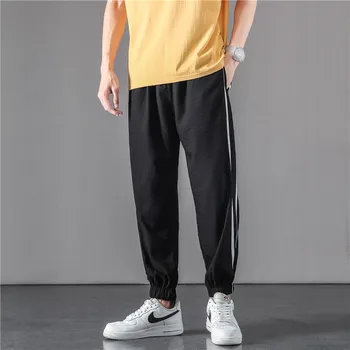 

2020 Autumn New Mens Jogger Pant Fashion Tracksuit Trousers Side Stripe Ankle-Length Streetwear Bottoms Trendy Casual Pants Man