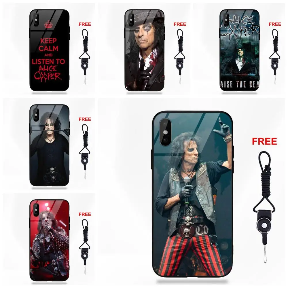 

Alice Cooper Heavy Metal For Apple iPhone 5 5C 5S SE 6 6S 7 8 Plus X XS Max XR Soft TPU Frame+Tempered Glass Best Cases