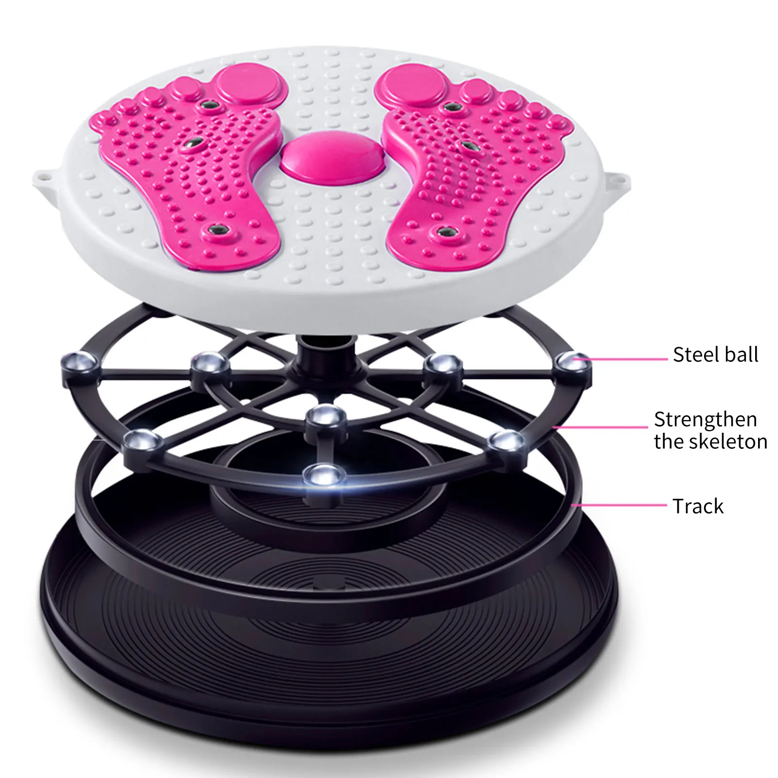 Waist Twisting Disc Balance Board Muscle Training Disc Magnet Waist Twisting Disc Fitness Balance Board Weight Lose Trainer Massage Wriggling Plate Twister Exercise Equipment