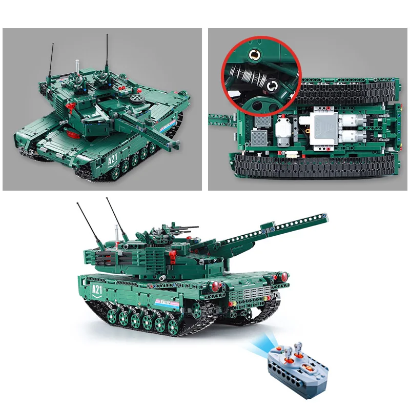 M1A2, 1498 шт., Technic rc Танк, двигатель, мощность, MOC, строительные блоки, кирпичи, военные войны, сделай сам, техник, игрушки, подарки для детей
