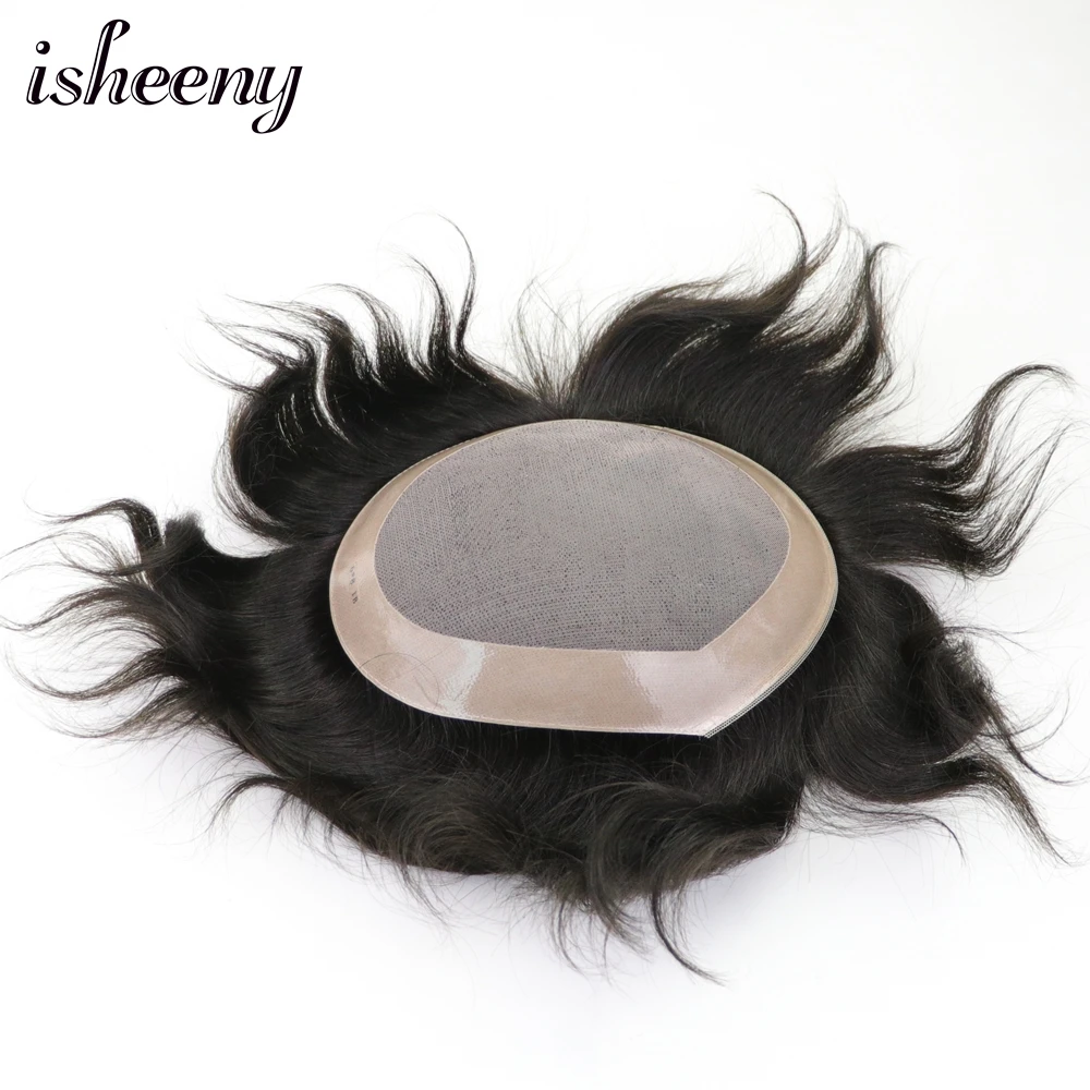 Isheeny мужские 100% Человеческие волосы Remy прямые 5 видов цветов моно кружево с NPU