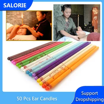 

50PCS Ear Candles Healthy Care Ear Wax Removal Cleaner Ear Coning Therapy Fragrance Candling Massage Treatment Skincare Therapy
