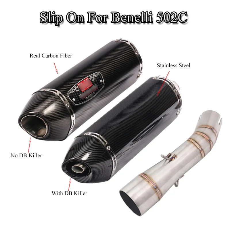 

For Benelli 502C Motorcycle Exhaust Mid Connect Pipe Muffler Tail Pipe Dirt Bike Exhaust System Muffler Pipe Modified Slip On