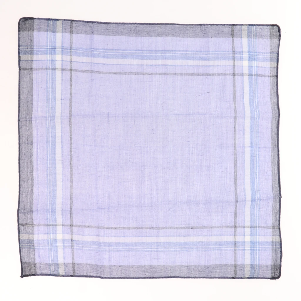 12pcs Plaid Pattern Cotton Handkerchiefs Soft Square Pocket Towel for Men 36 x 37cm