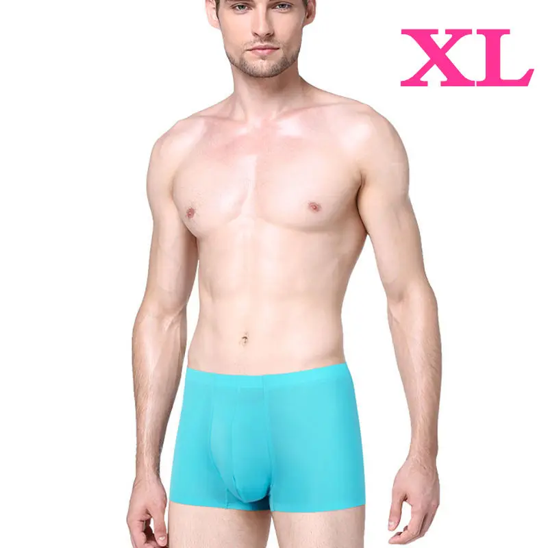 3 шт., Xiaomi Mijia, бесшовное мужское шелковое нижнее белье, ультратонкие, крутые, сексуальные, боксеры, мужские, полупрозрачные, дышащие трусы,, 3 цвета - Цвет: 3PCS  Blue XL