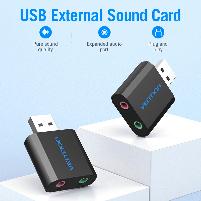 Vention Внешняя USB звуковая карта 3,5 мм наушники адаптер Aux аудио карта для микрофона Динамик PUBG компьютерная звуковая карта