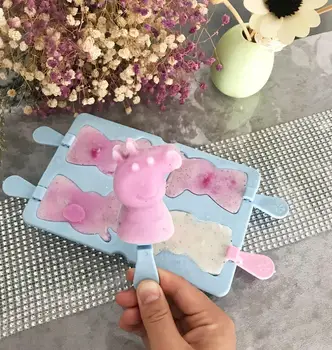 

Peppa Pig DIY Homemade Cartoon New Ice Cream Mold Popsicle Molds Ice Cream Popsicle Ice Pop Maker Mould For Kid Gift