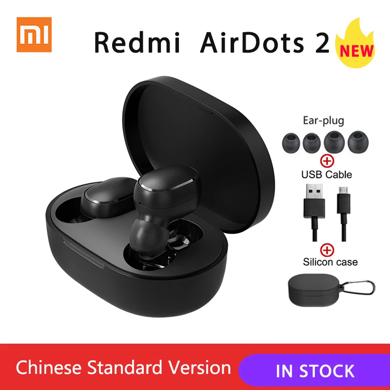 Беспроводные наушники Xiaomi Redmi AirDots 2 Bluetooth 5 0 Зарядные вкладыши стерео гарнитура с басами Ture беспроводные