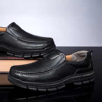

Genuine Leather Shoes Men Comfortable Cowhide Sneakers Men outdoor Breathable Non-Slip Casual Shoes moccasins big size 47