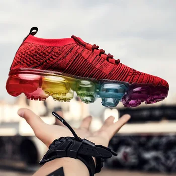 

Full Palm Air Cushion Shoes 2020 Summer New Flying Woven Men's Casual Sports Shoes Tide Shock Absorption Non-slip Running Shoes