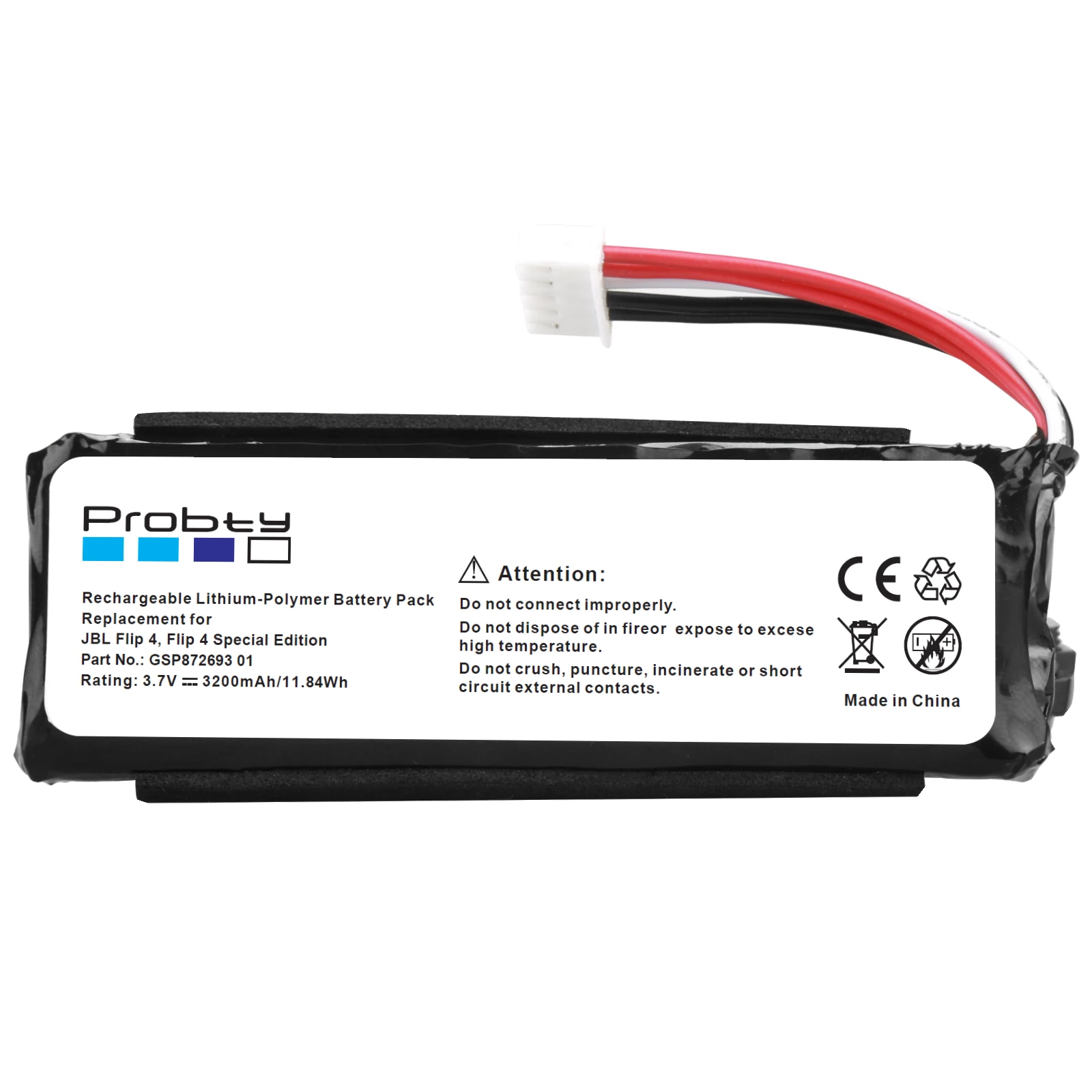 Batteria per JBL Carica 4 JBL Flip 4, di Vibrazione 4 Edizione Speciale 3.7V 3200mAh GSP872693 01 21