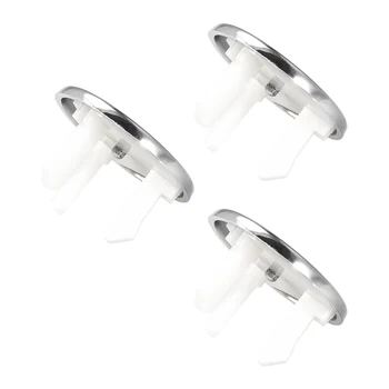 

uxcell Sink Overflow Covers Round Hole Caps Insert Spares for Bathroom Basin Kitchen 3 Pcs