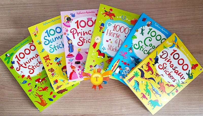 Детские 1000 многоразовые Мультяшные наклейки/детские животные/Динозавр/Принцесса/движения наклейки книги для школы kindergarden